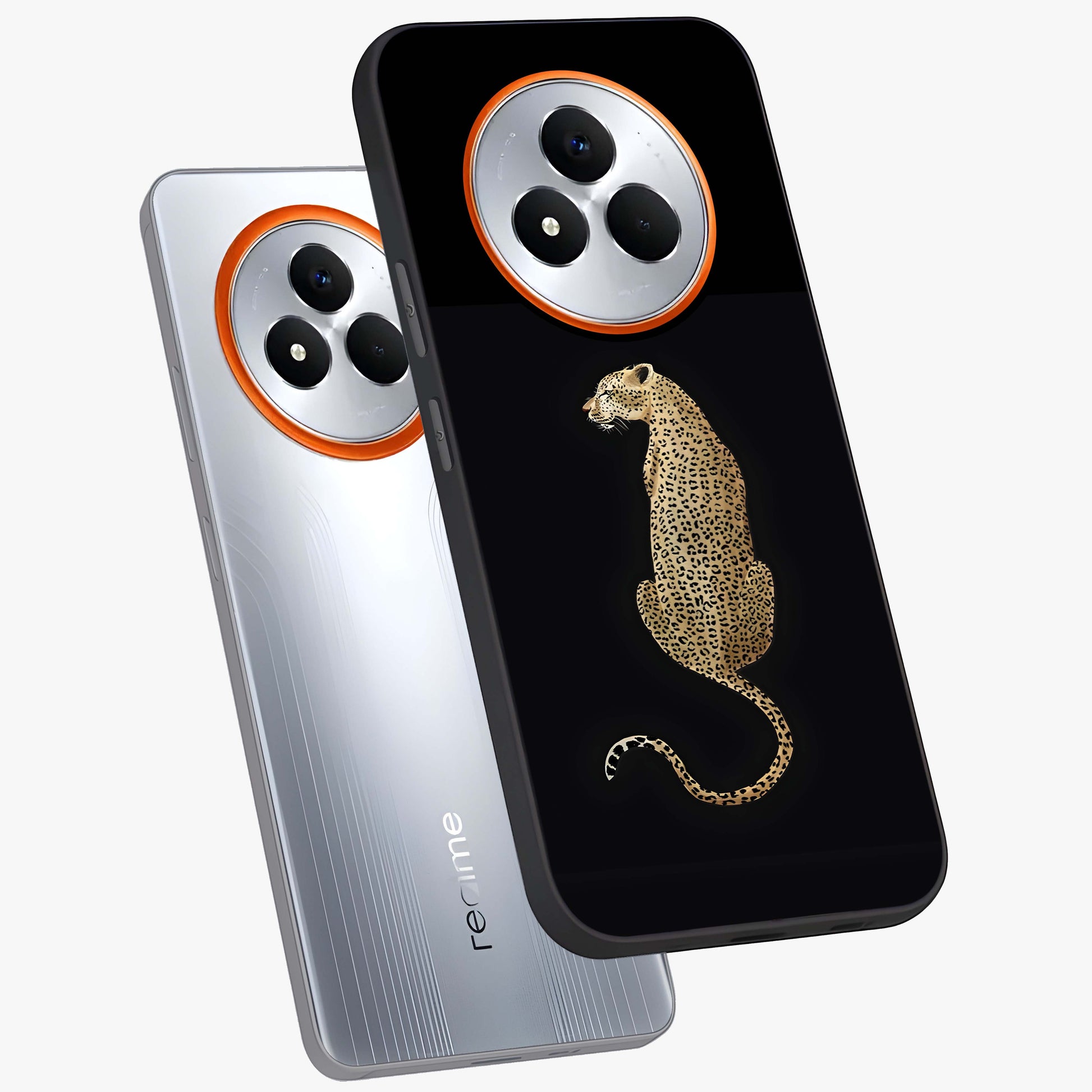 Regal Leopard Glass Case displayed in angled mockup highlighting powerful animal illustration with stylish wild aesthetic.