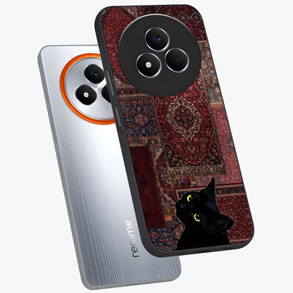 Regal Magic Cat Apple Glass Case displayed in angled mockup highlighting whimsical feline design with fantasy aesthetic.