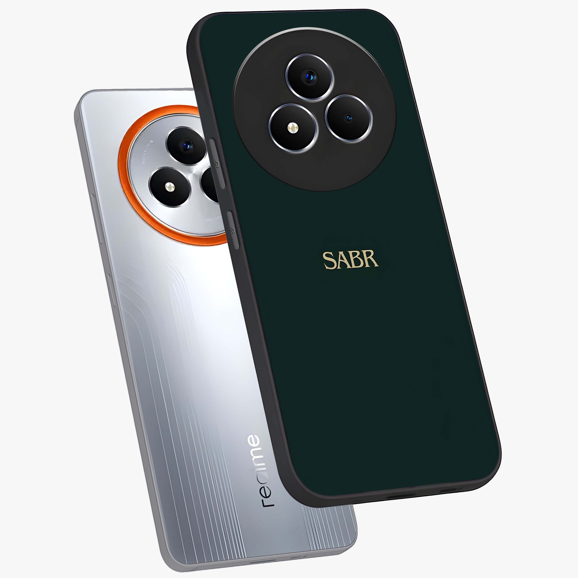 Sabr Minimal Patience Glass Case displayed in angled mockup highlighting simple inspirational design with clean aesthetic style.