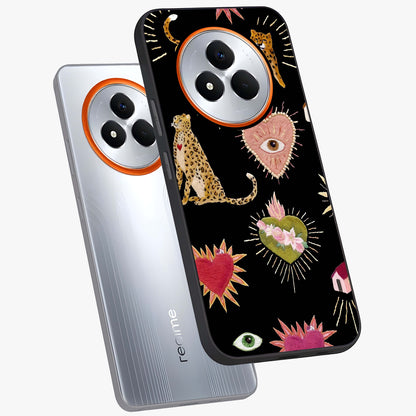 Sacred Jungle Heart Glass Case displayed in angled mockup highlighting lush tropical design with natural aesthetic style.