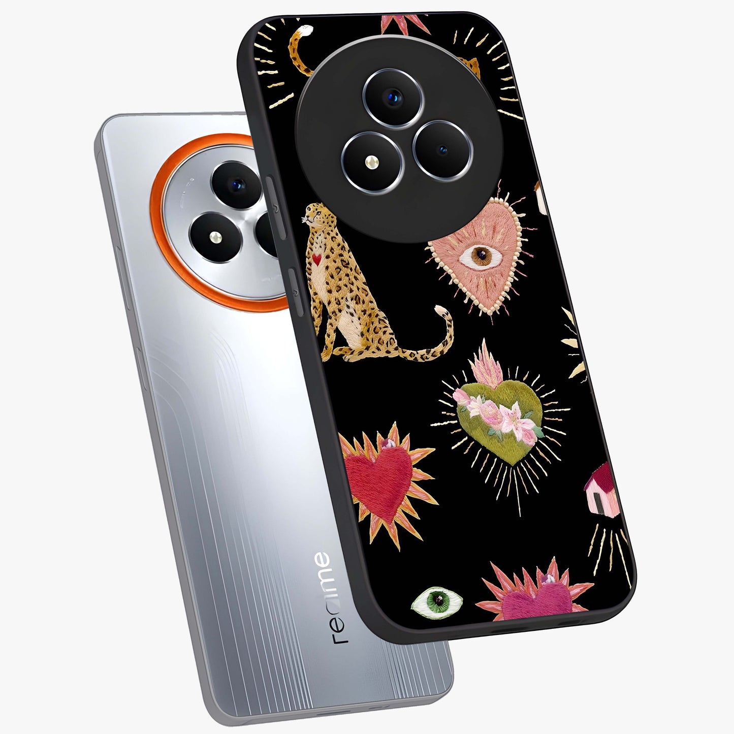 Sacred Jungle Heart Glass Case displayed in angled mockup highlighting lush tropical design with natural aesthetic style.