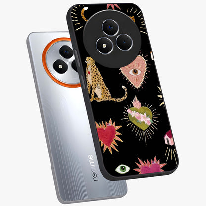 Sacred Jungle Heart Glass Case displayed in angled mockup highlighting lush tropical design with natural aesthetic style.