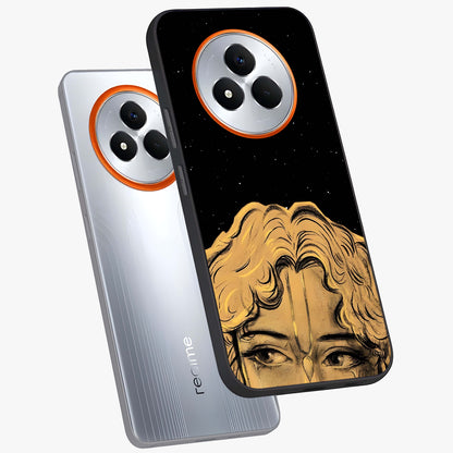 Shri Krishna Art Glass Case displayed in angled mockup highlighting spiritual Krishna illustration with divine aesthetic.