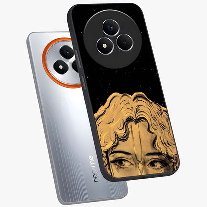 Shri Krishna Art Glass Case displayed in angled mockup highlighting spiritual Krishna illustration with divine aesthetic.