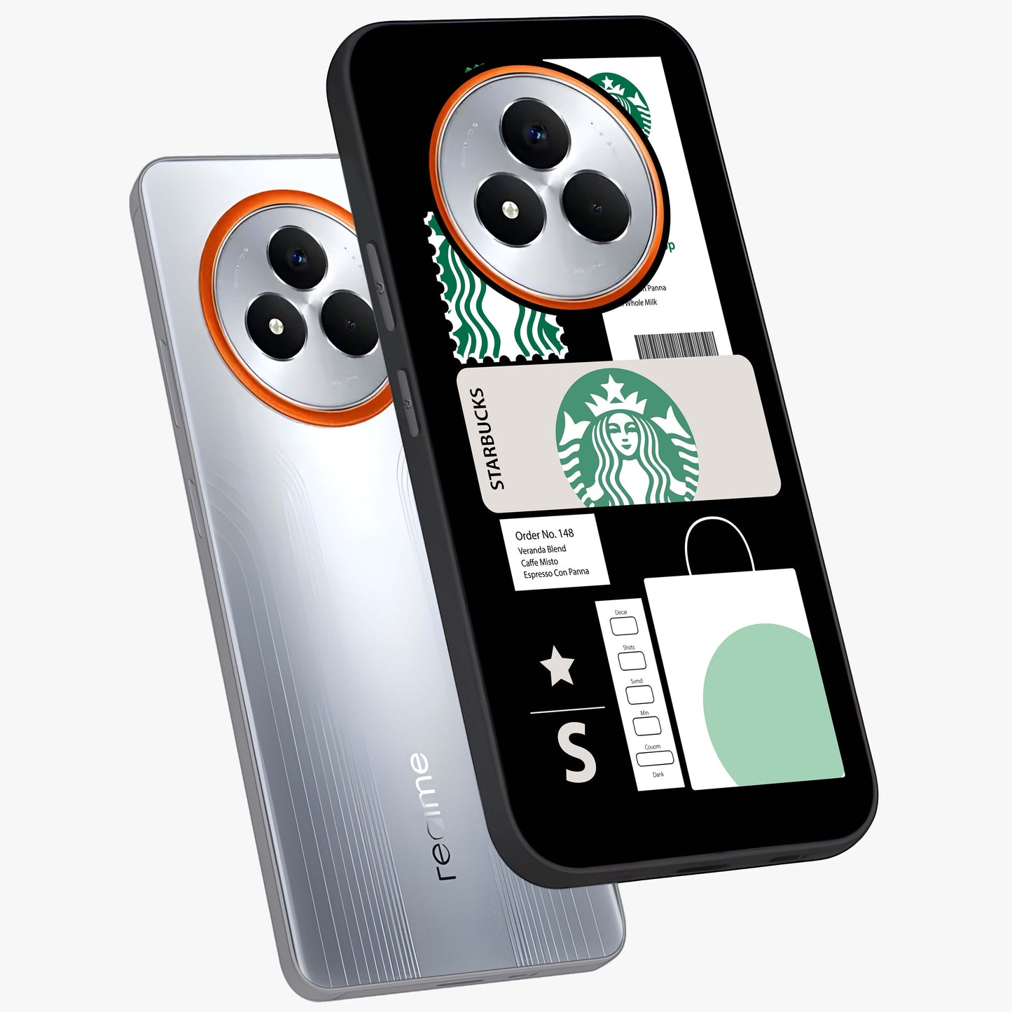 Starbucks Mocha Glass Case displayed in angled mockup highlighting stylish mocha themed design with cozy café aesthetic.
