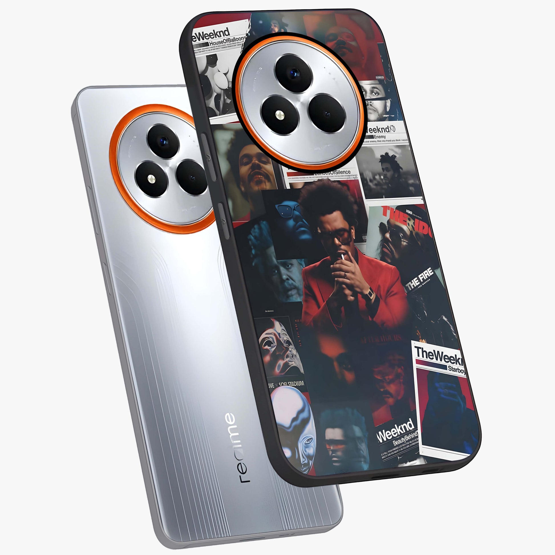 The Weeknd Glass Case displayed in angled mockup highlighting stylish pop culture inspired design with modern aesthetic.