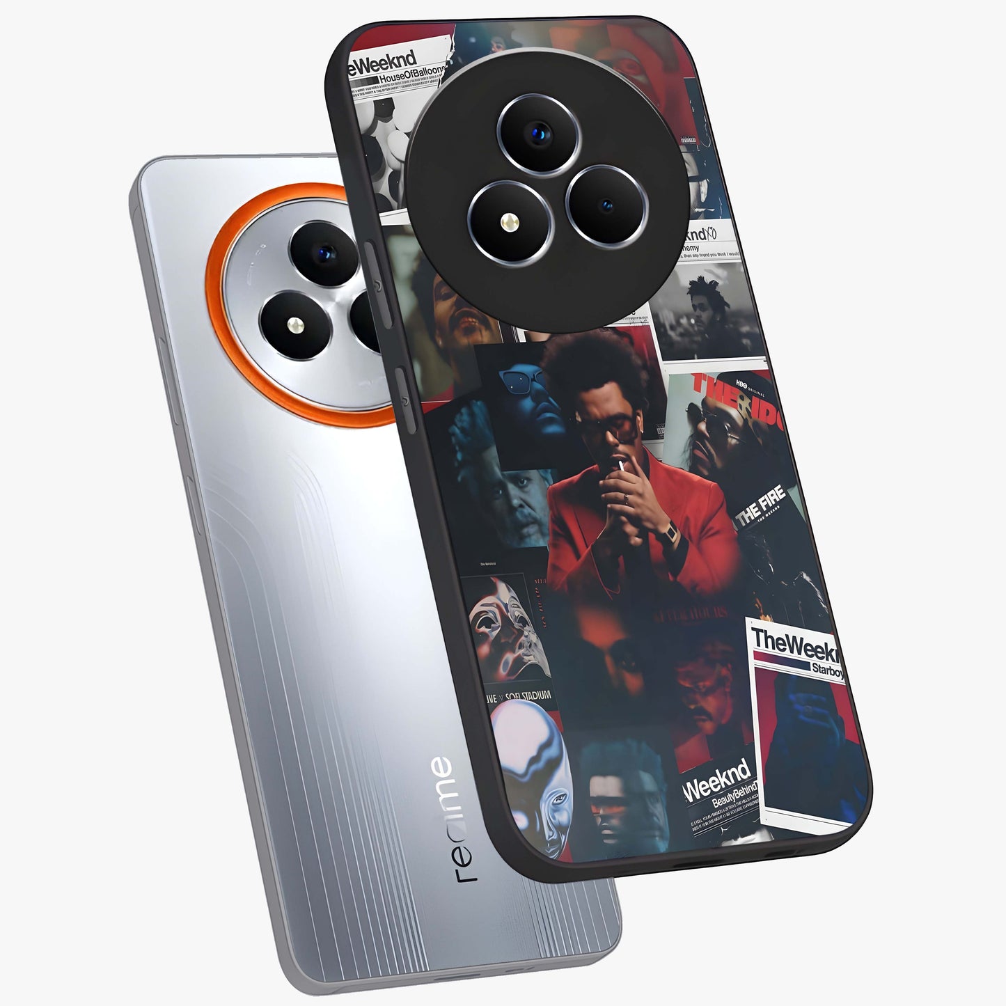 The Weeknd Glass Case displayed in angled mockup highlighting stylish pop culture inspired design with modern aesthetic.