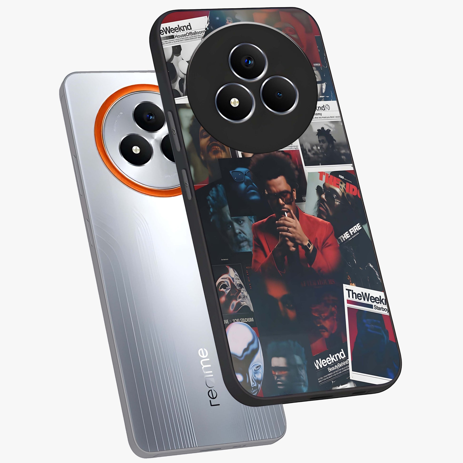 The Weeknd Glass Case displayed in angled mockup highlighting stylish pop culture inspired design with modern aesthetic.