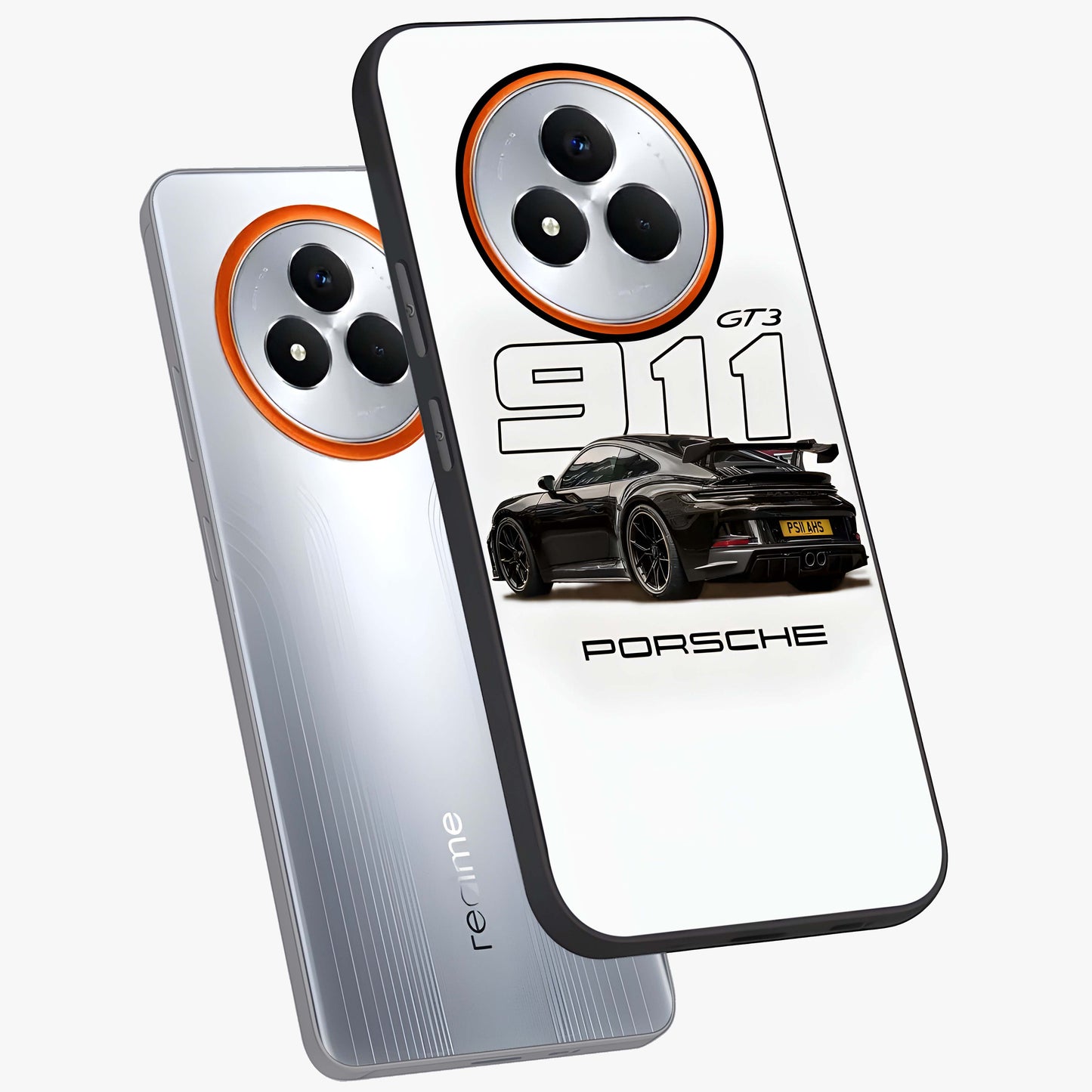 Turbo Legacy Icon Glass Case displayed in angled mockup highlighting dynamic automotive design with performance aesthetic.