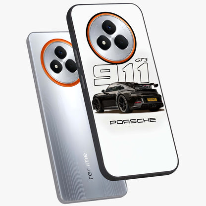 Turbo Legacy Icon Glass Case displayed in angled mockup highlighting dynamic automotive design with performance aesthetic.