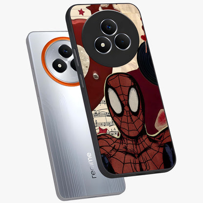 Web Warrior Vibes Glass Case displayed in angled mockup highlighting dynamic web design with comic style aesthetic.