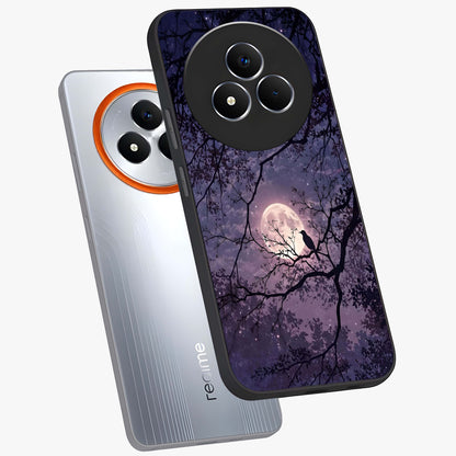 Whispering Moon Silence Glass Case displayed in angled mockup highlighting calm lunar design with dreamy night aesthetic.