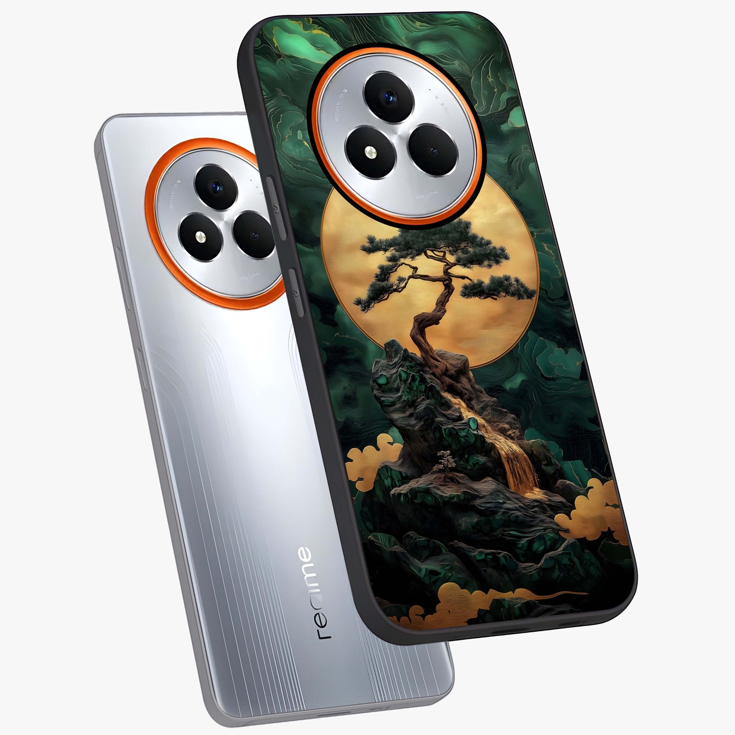 Zen Moon Rise Glass Case displayed in angled mockup highlighting peaceful lunar design with zen aesthetic style.