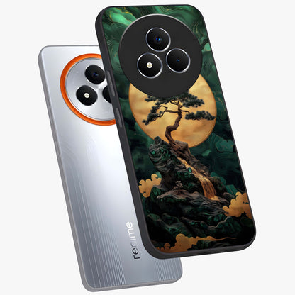 Zen Moon Rise Glass Case displayed in angled mockup highlighting peaceful lunar design with zen aesthetic style.