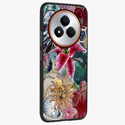 Beaded Garden Fantasy Glass Case upright view showcasing whimsical garden aesthetic with artistic bead details.