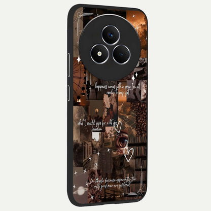 Bittersweet Aesthetic Chaos Glass Case upright view showcasing bold artistic chaos design with modern aesthetic style.