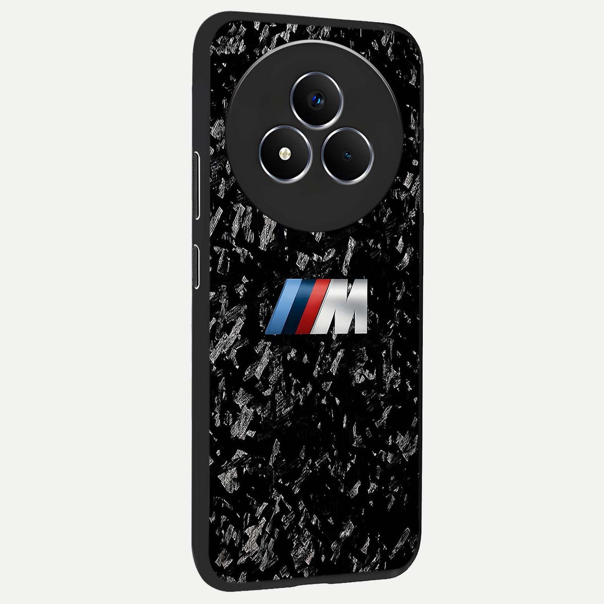 Carbon Speed Mark Glass Case upright view showcasing modern carbon speed graphic with bold automotive theme.