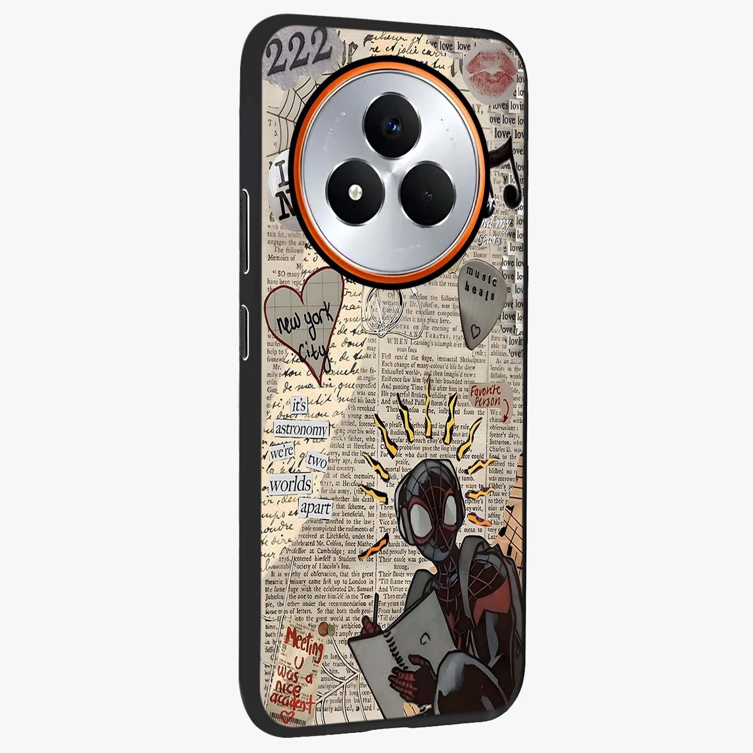 City Dream Sketch Glass Case upright view showcasing urban skyline artwork with stylish hand drawn design.