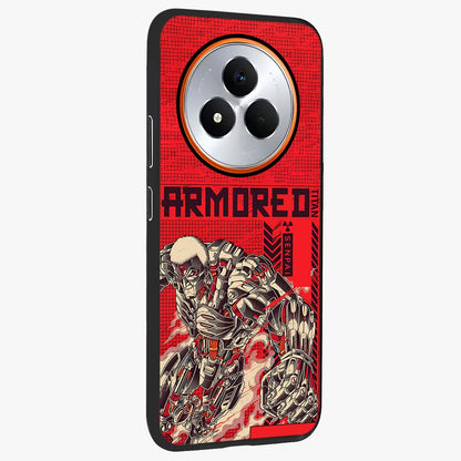 Crimson Mecha Titan Glass Case upright view showcasing dynamic robotic titan design with sci-fi inspired theme.
