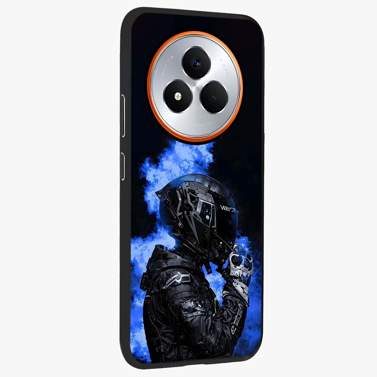 Cyber Sentinel Protocol Glass Case upright view showcasing advanced cyber sentinel artwork with futuristic tech theme.