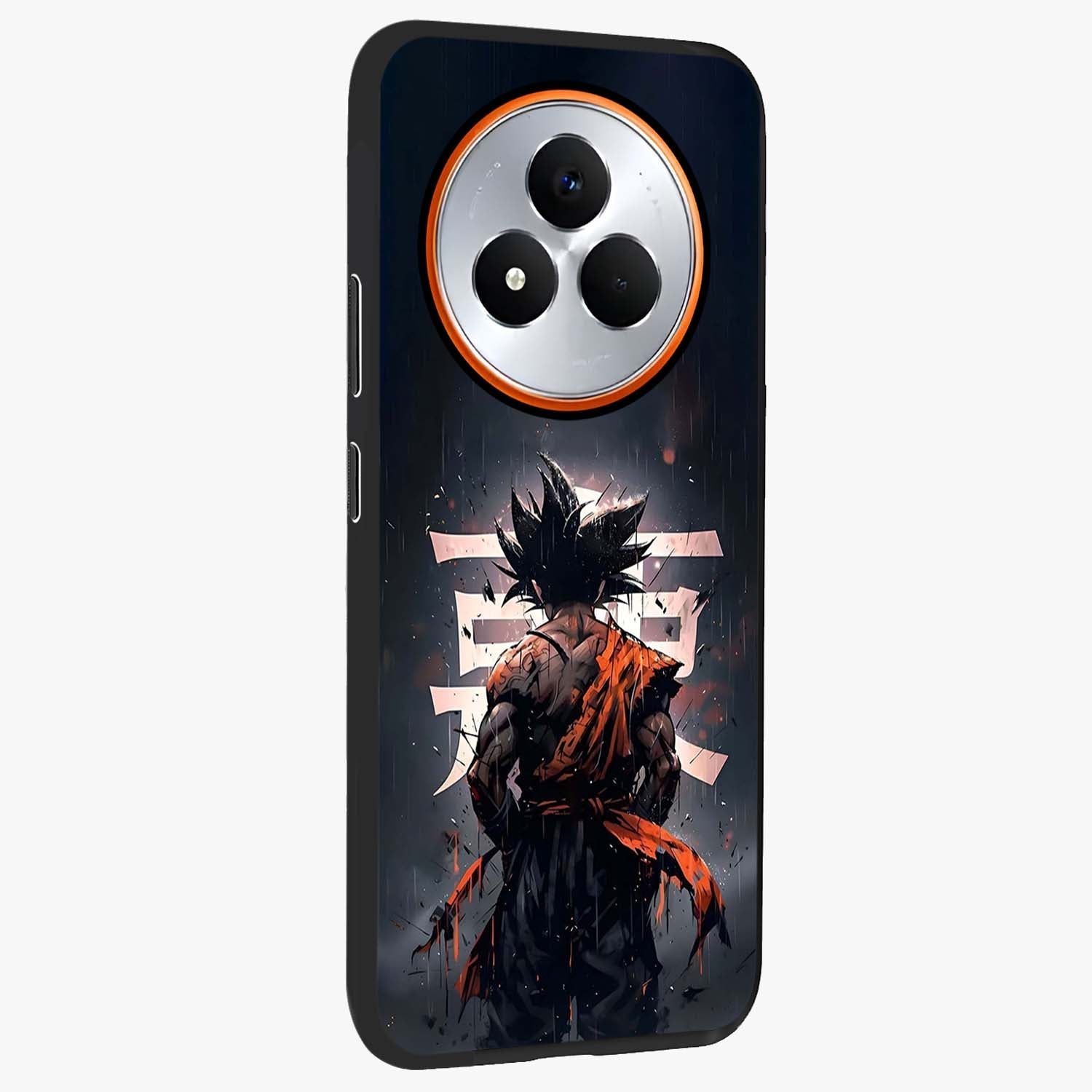 Dark Warrior In Rain Glass Case upright view showcasing powerful rainy battle scene with intense cinematic style.