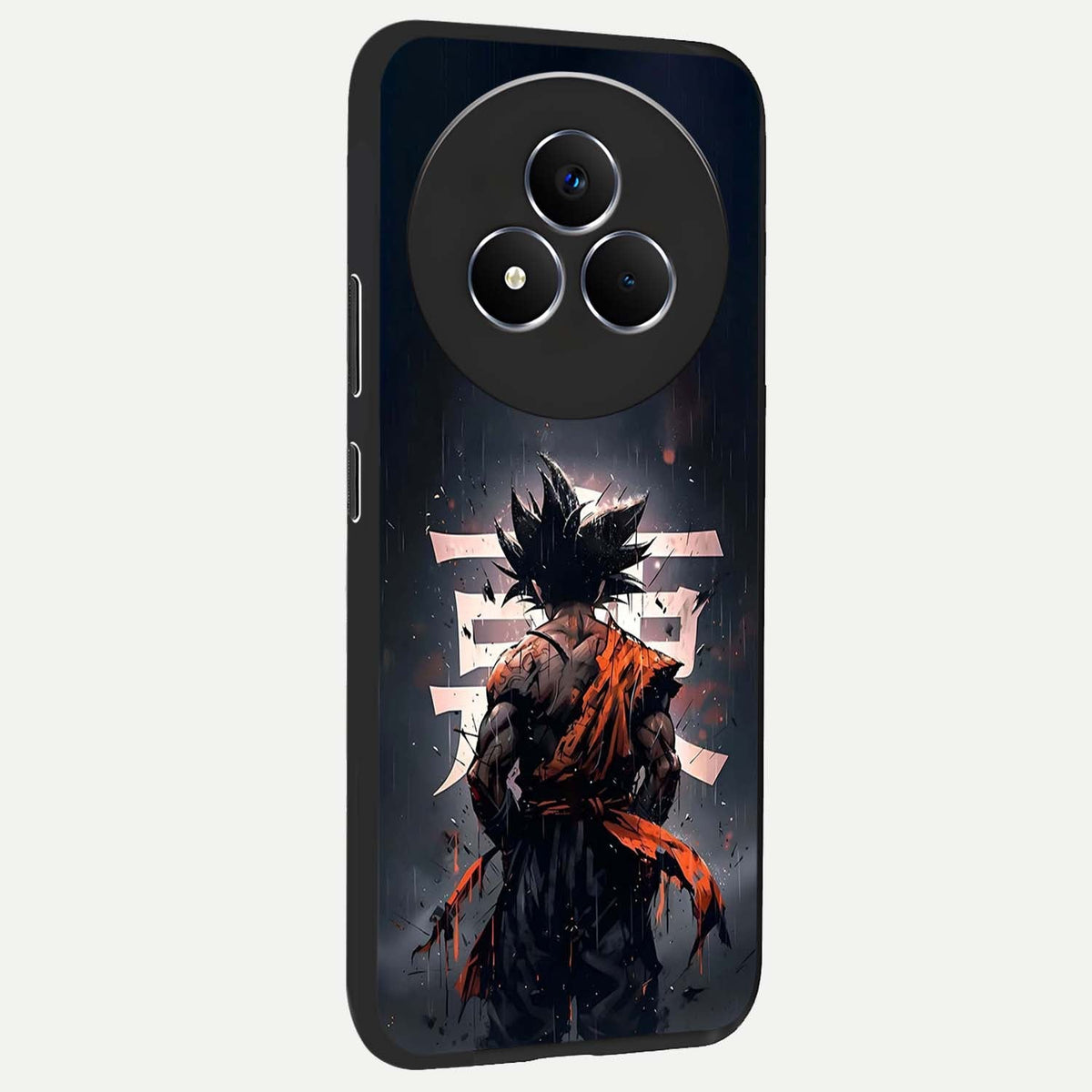 Dark Warrior In Rain Glass Case upright view showcasing powerful rainy battle scene with intense cinematic style.