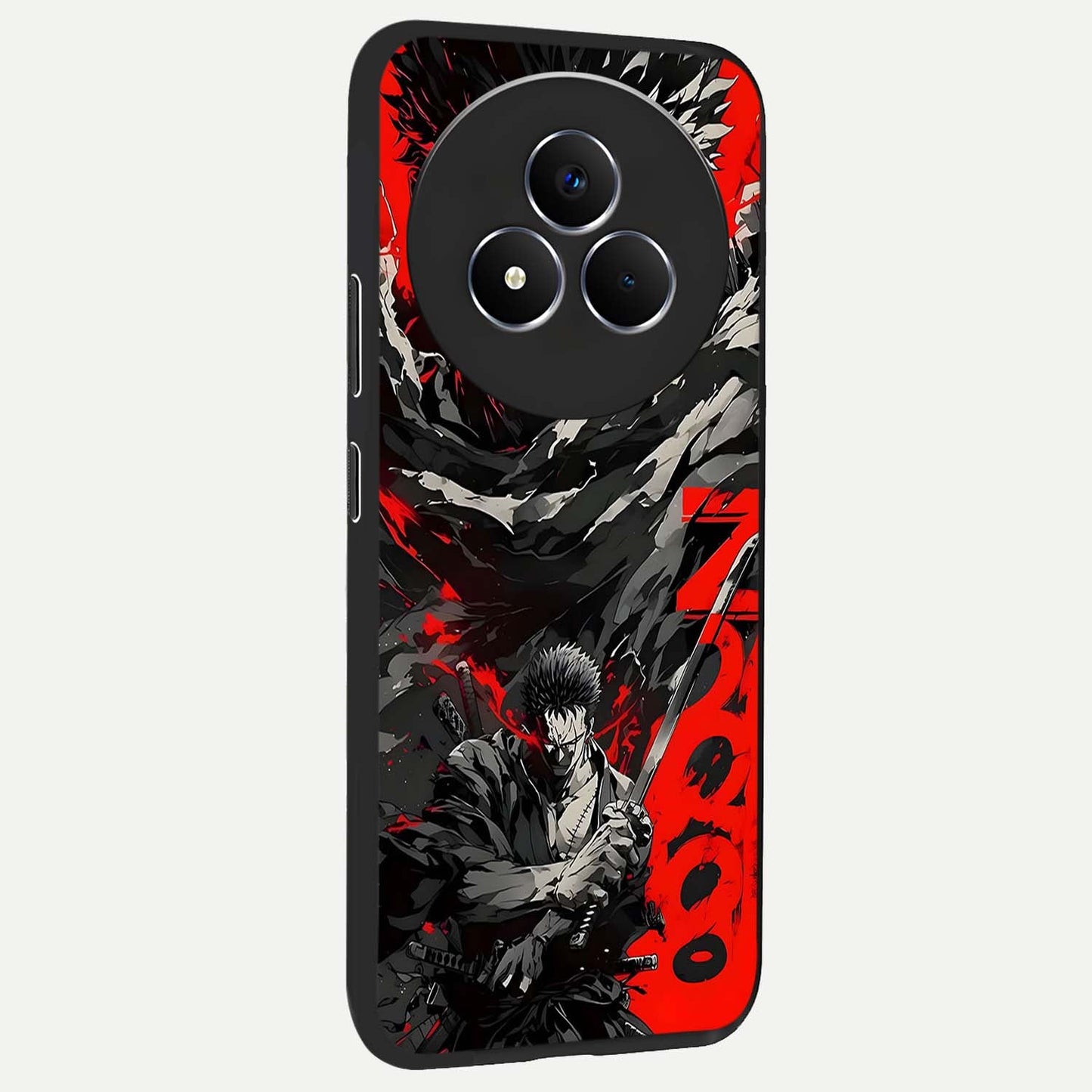 Demon Sword Resolve Glass Case upright view showcasing dramatic warrior artwork with intense battle theme.