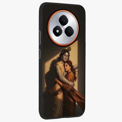 Divine Eternal Love Glass Case upright view showcasing graceful spiritual artwork with eternal love theme.