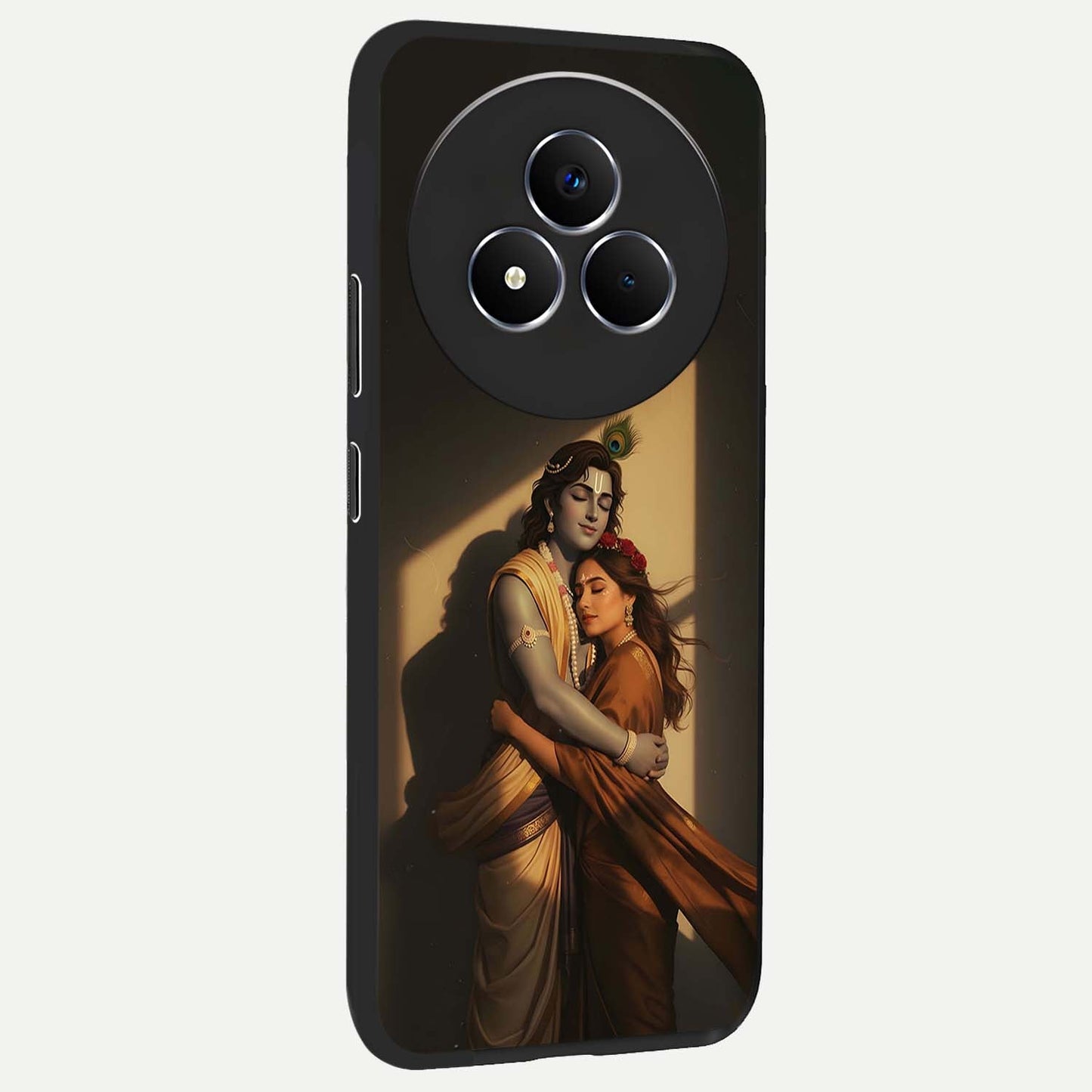 Divine Eternal Love Glass Case upright view showcasing graceful spiritual artwork with eternal love theme.