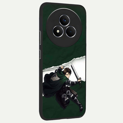 Emerald War Vanguard Glass Case upright view showcasing dramatic warrior artwork with bold fantasy theme.