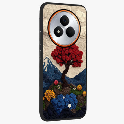 Eternal Nature Tapestry Glass Case upright view showcasing elegant nature tapestry design with decorative style.