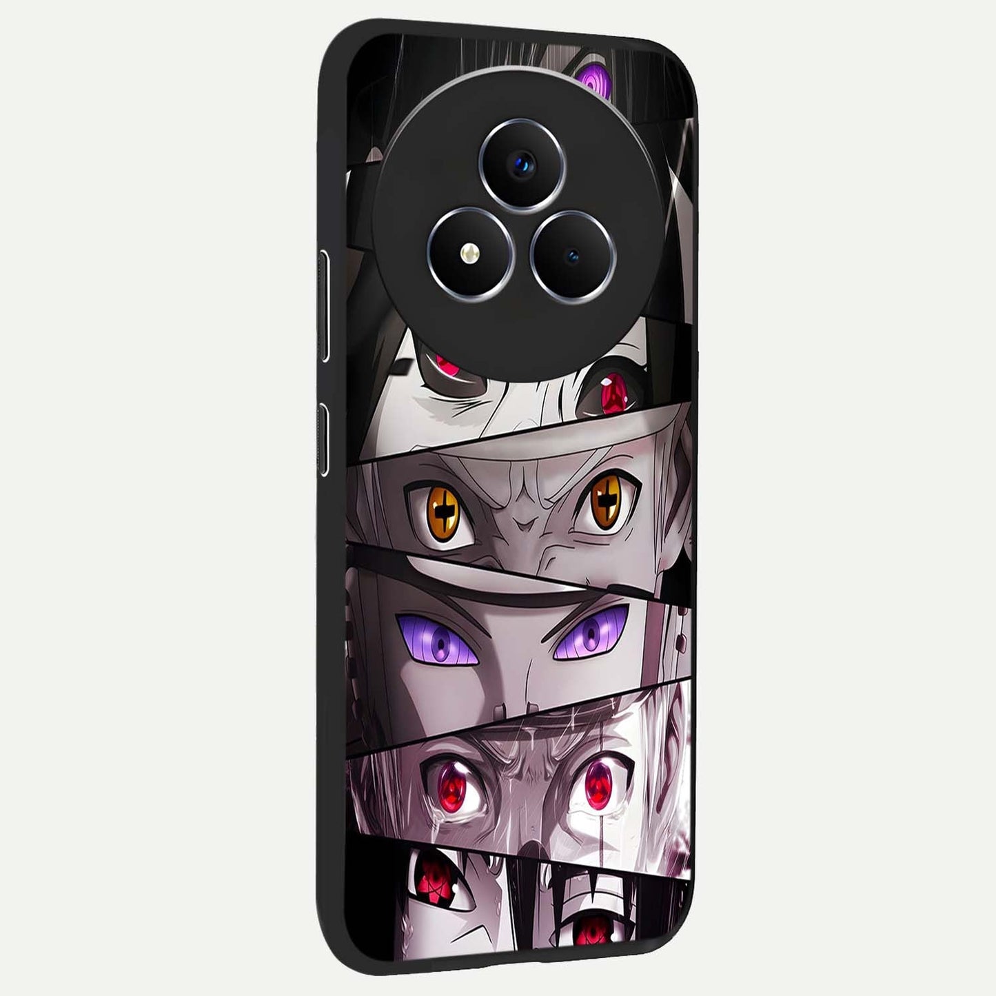 Eyes of Destiny Glass Case upright view showcasing symbolic eye artwork with dramatic artistic theme.