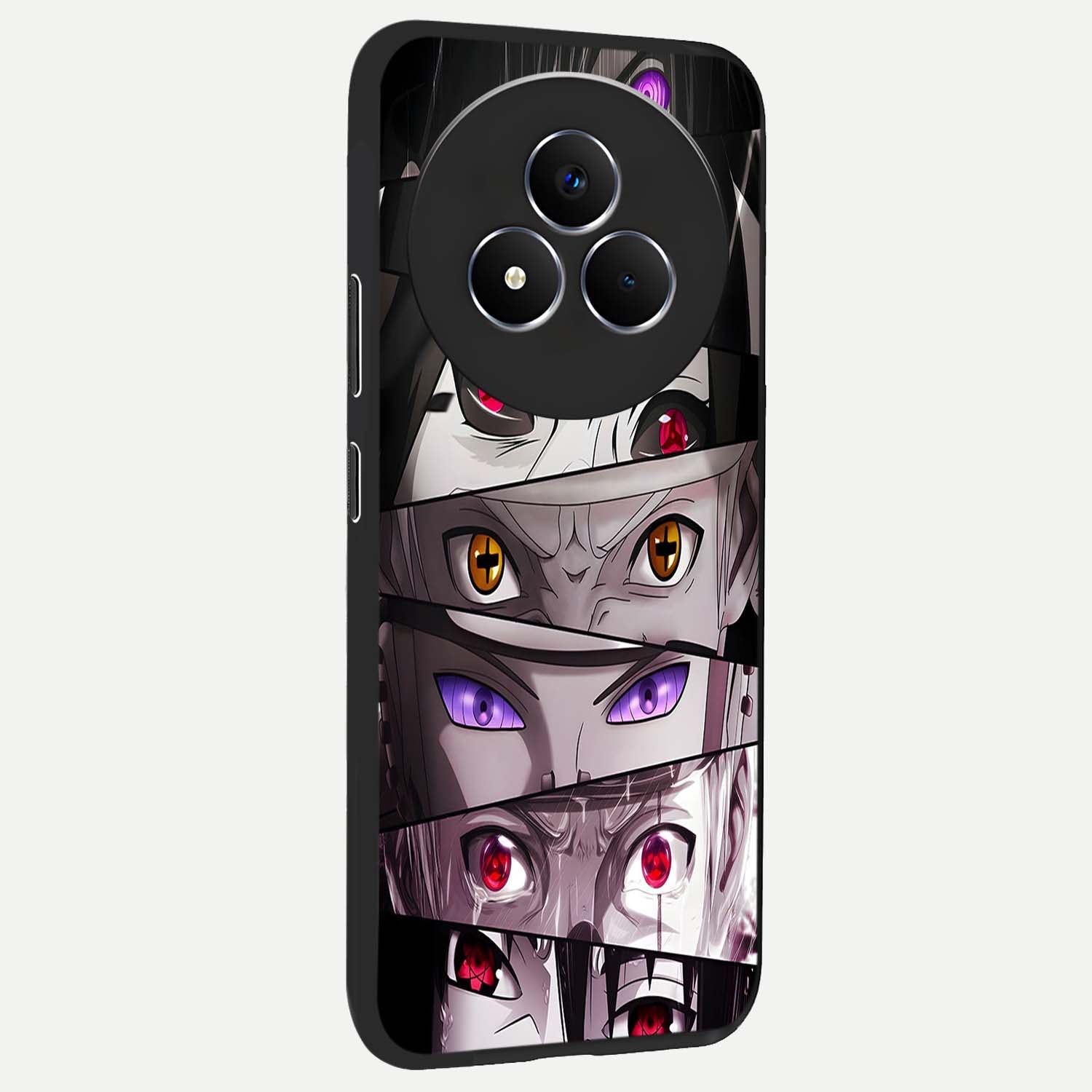 Eyes of Destiny Glass Case upright view showcasing symbolic eye artwork with dramatic artistic theme.