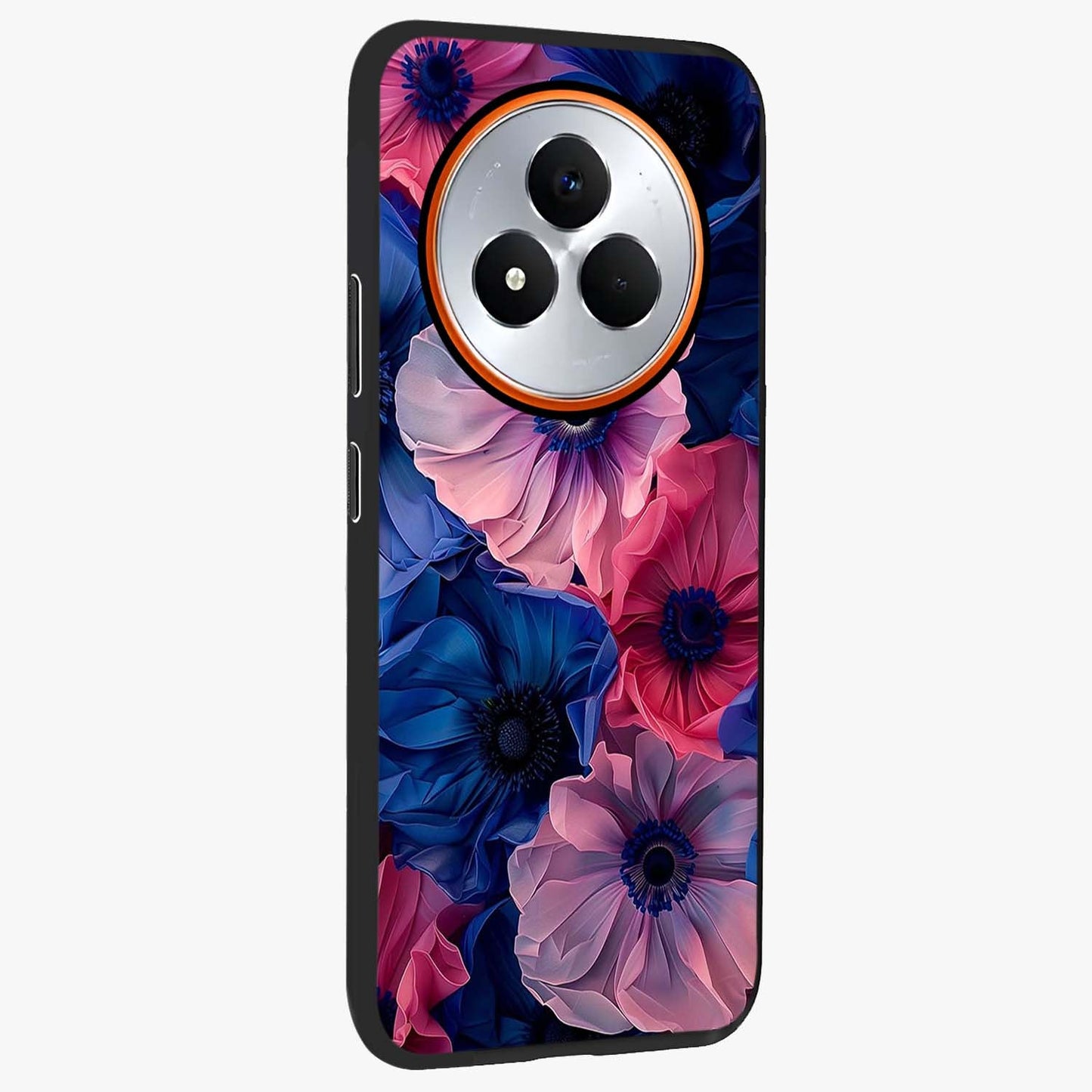 Flower Paper Art Pattern Glass Case upright view showcasing decorative paper floral artwork with creative craft style.