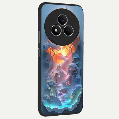 Glow Forest Portal Glass Case upright view showcasing enchanted forest portal artwork with fantasy nature theme.