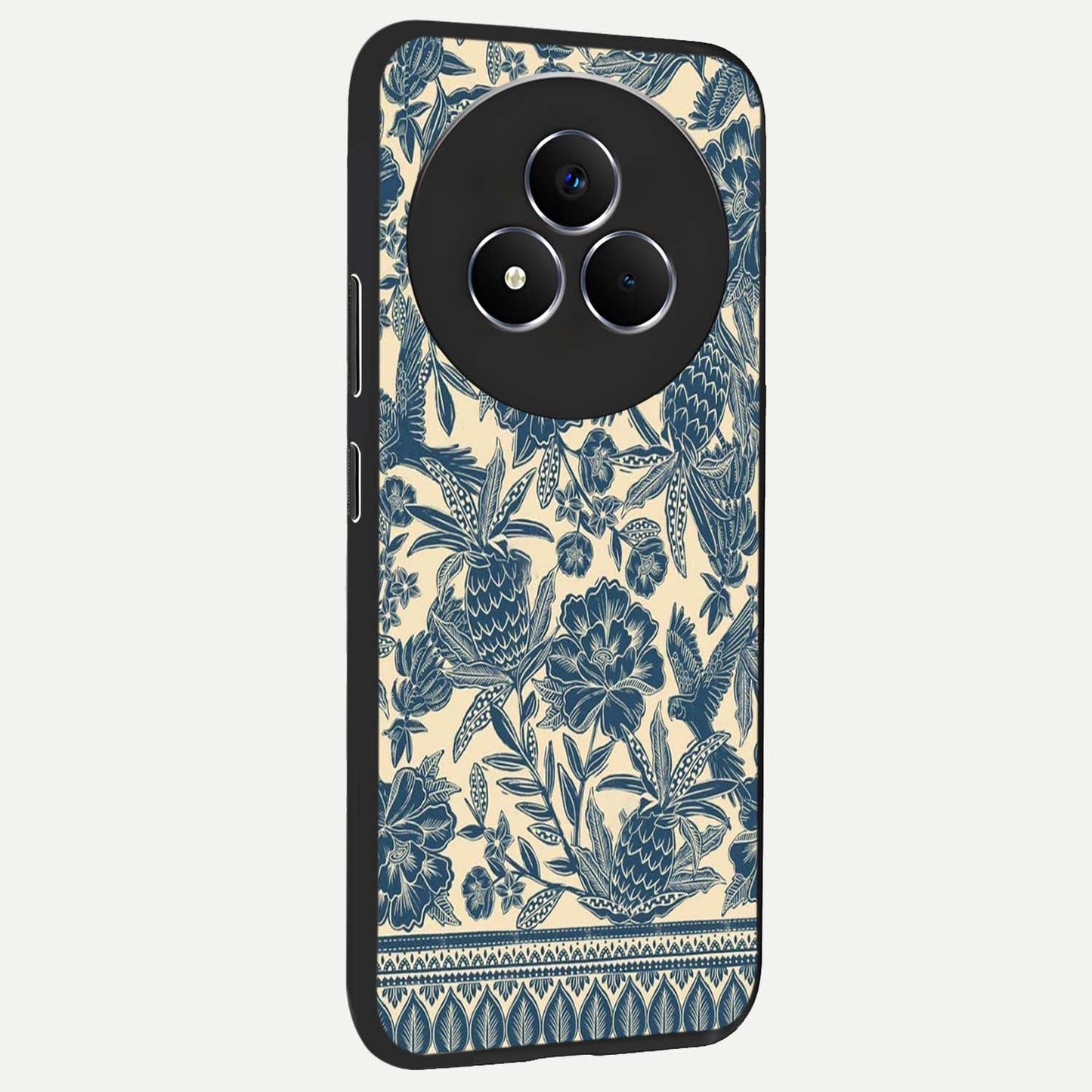 Heirloom Wild Bloom Glass Case upright view showcasing delicate wildflower artwork with timeless floral theme.
