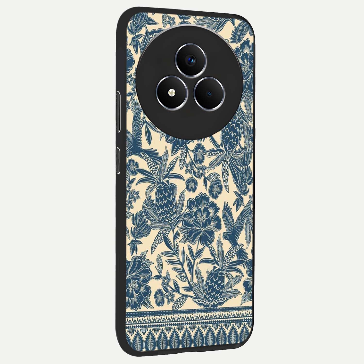 Heirloom Wild Bloom Glass Case upright view showcasing delicate wildflower artwork with timeless floral theme.