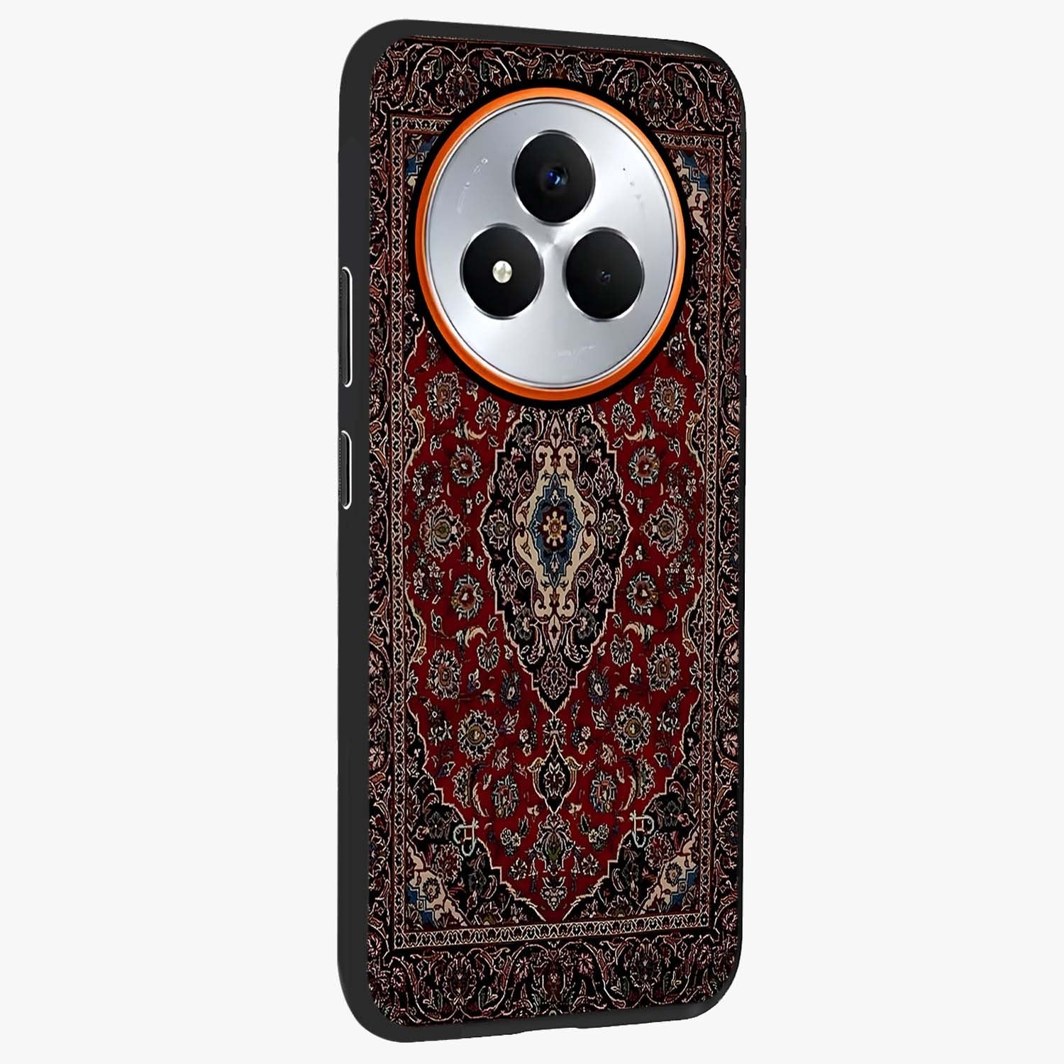 Heritage Carpet Royale Glass Case upright view showcasing detailed ornamental artwork with luxurious traditional theme.