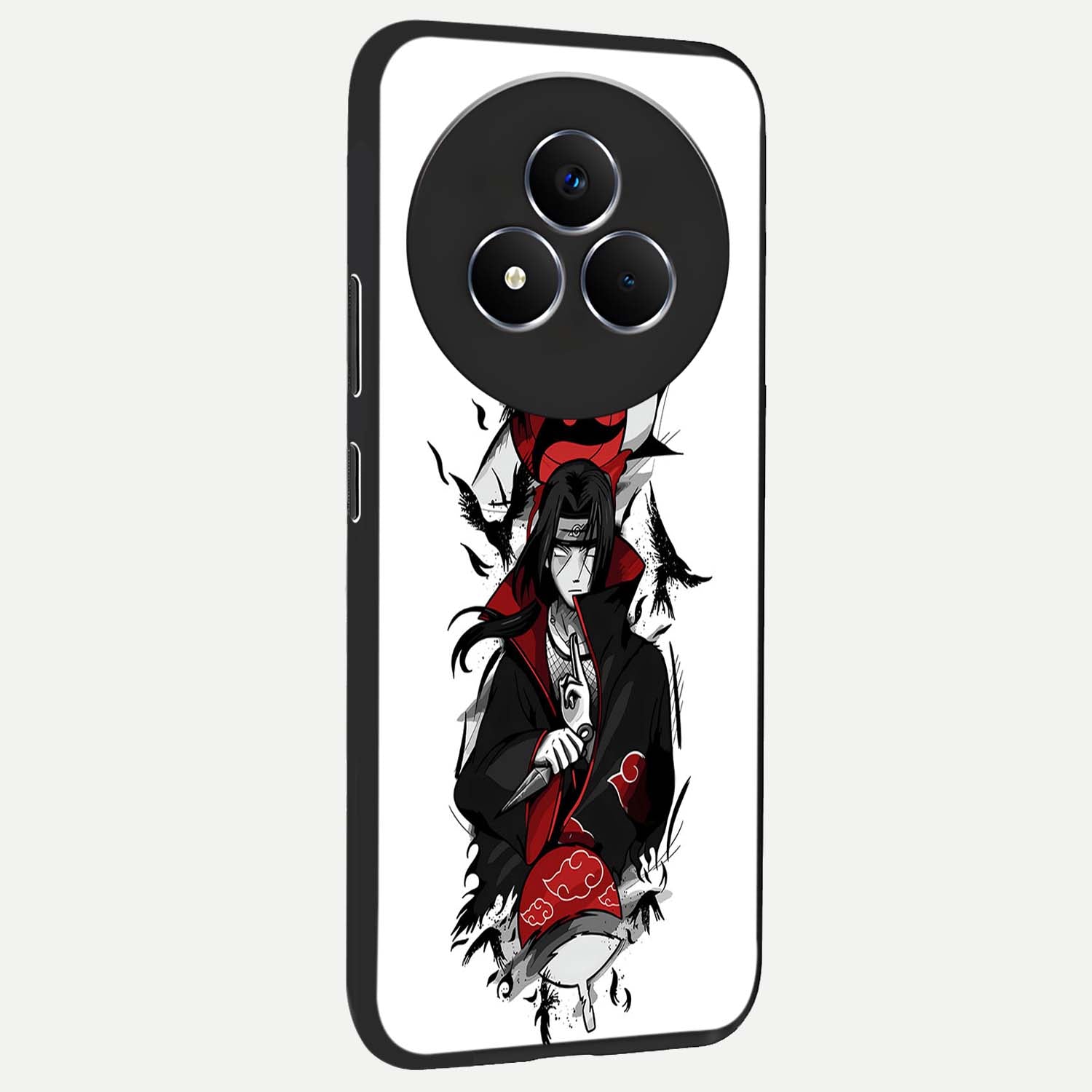 Itachi Limited Edition Naruto Anime Glass Case upright view showcasing intense anime artwork with powerful character theme.