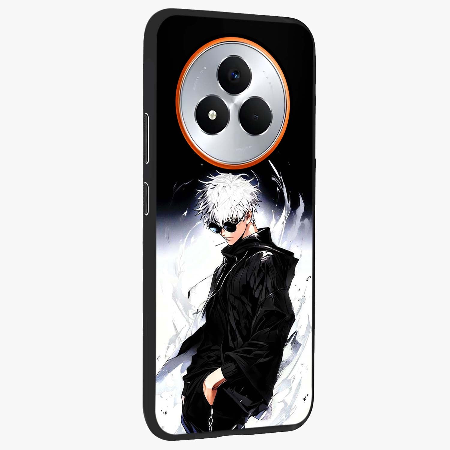 Limitless Shadow King Glass Case upright view showcasing bold shadow warrior artwork with epic fantasy theme.