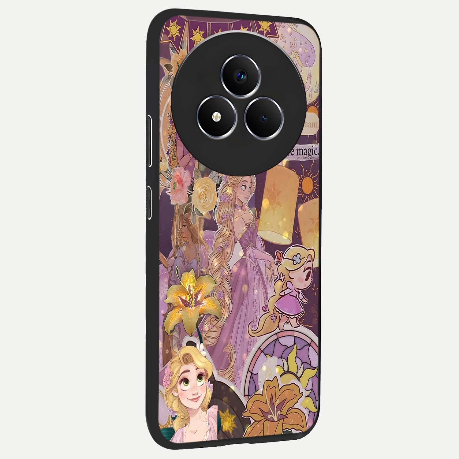Magical Tangled Dream Glass Case upright view showcasing enchanting artistic artwork with dreamy fantasy theme.