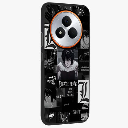 Midnight Chaos Mind Glass Case upright view showcasing expressive abstract artwork with bold dark theme.