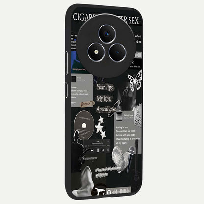 Midnight Love Echo Glass Case upright view showcasing expressive romantic artwork with dreamy midnight theme.