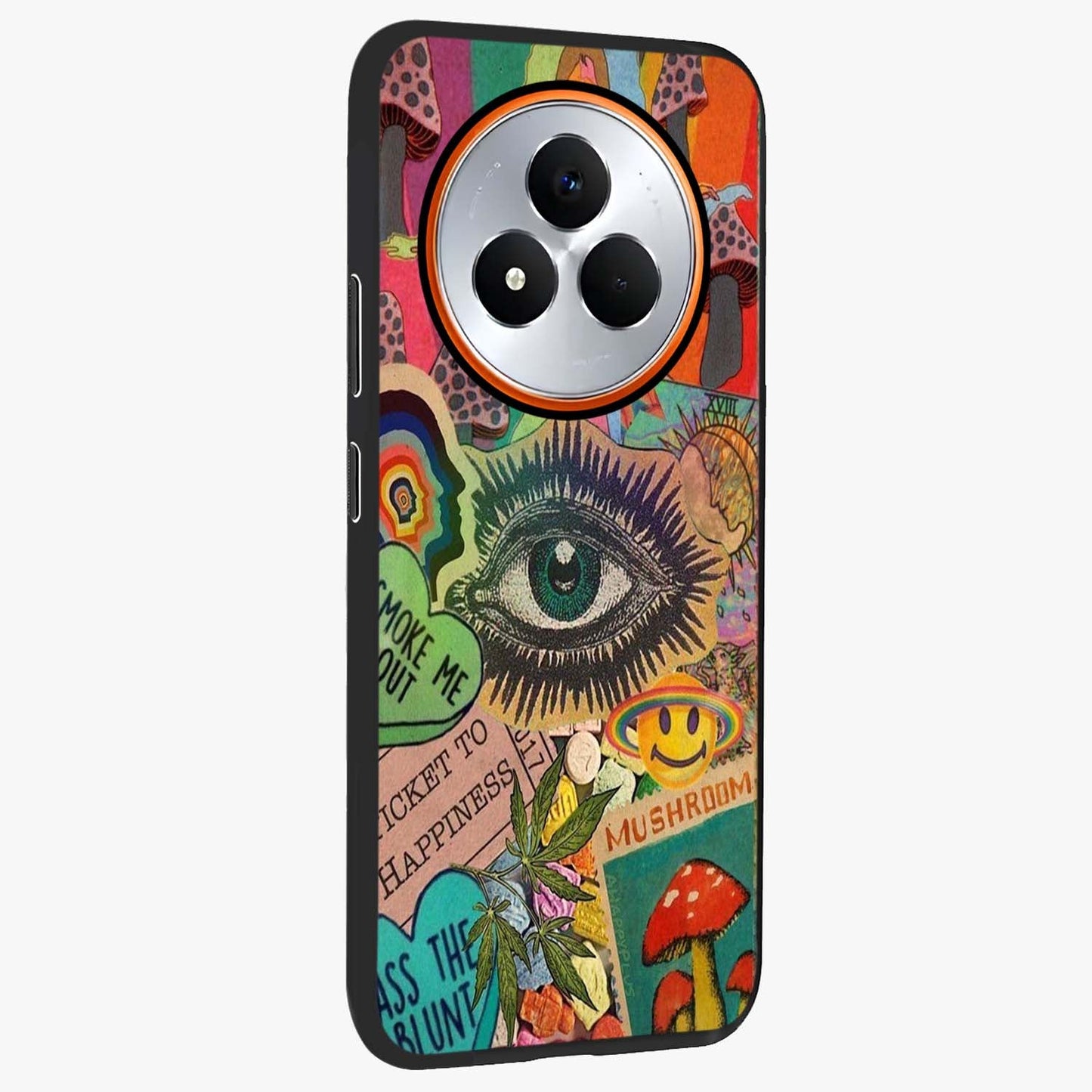 Mystic Eye Wonderland Glass Case upright view showcasing symbolic eye artwork with mysterious fantasy theme.