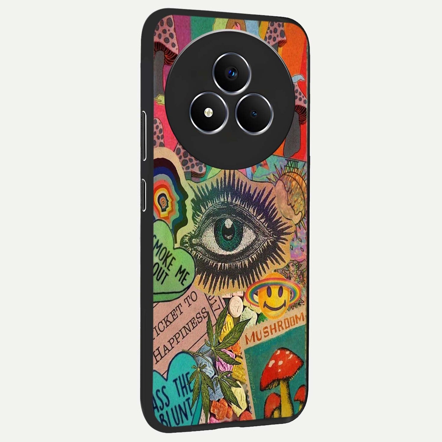 Mystic Eye Wonderland Glass Case upright view showcasing symbolic eye artwork with mysterious fantasy theme.