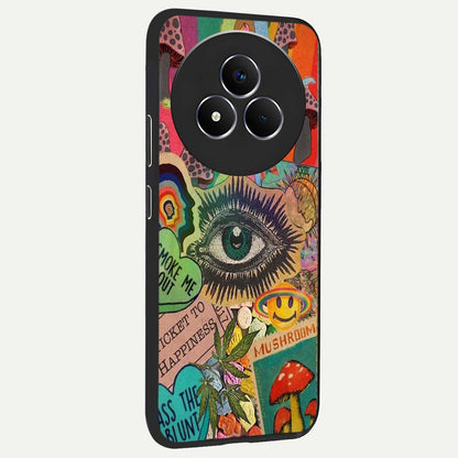 Mystic Eye Wonderland Glass Case upright view showcasing symbolic eye artwork with mysterious fantasy theme.