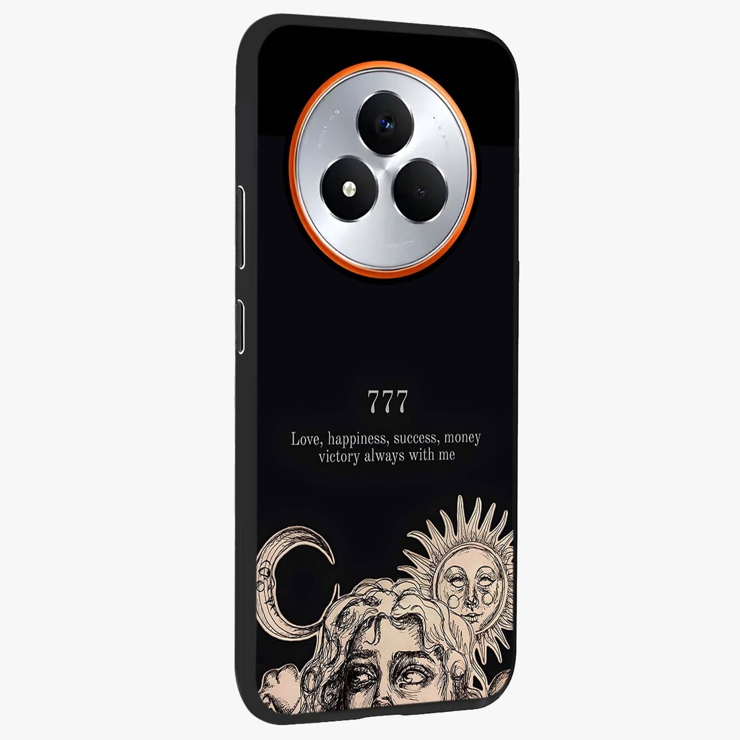 Mystic Victory Aura Glass Case upright view showcasing powerful victory themed artwork with spiritual energy vibe.