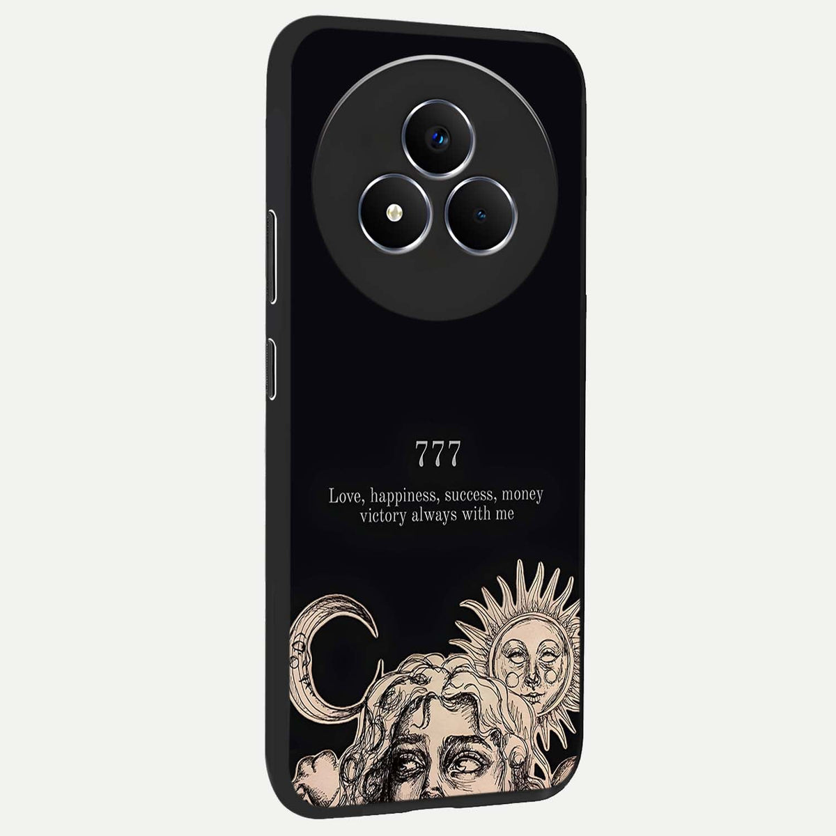 Mystic Victory Aura Glass Case upright view showcasing powerful victory themed artwork with spiritual energy vibe.