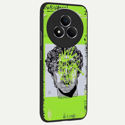 Neo Graffiti Rebellion Glass Case upright view showcasing colorful graffiti artwork with bold modern street style.