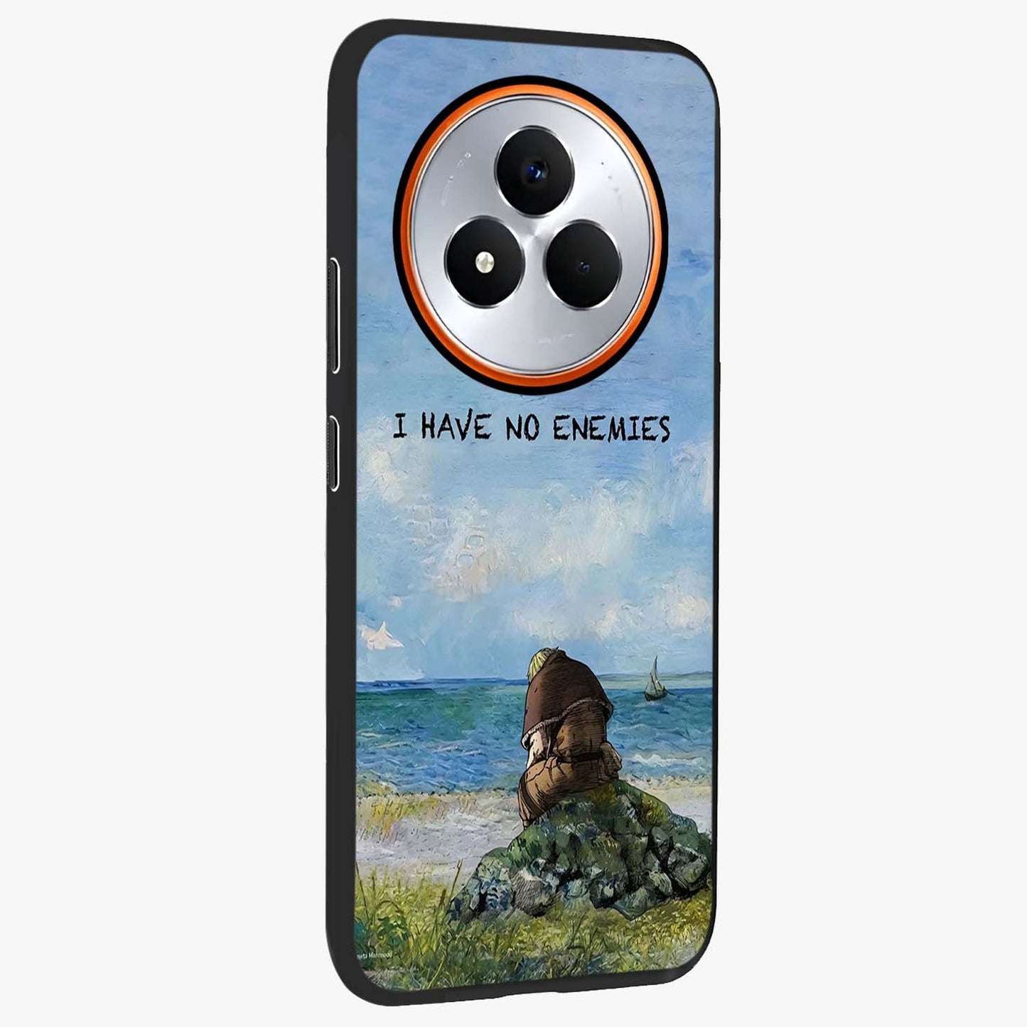 Peace Beyond War Glass Case upright view showcasing powerful peace symbol artwork with inspirational theme.
